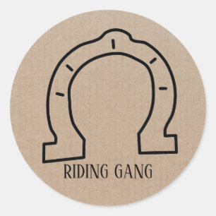 Hoefijzer voor paardenrennen ronde sticker