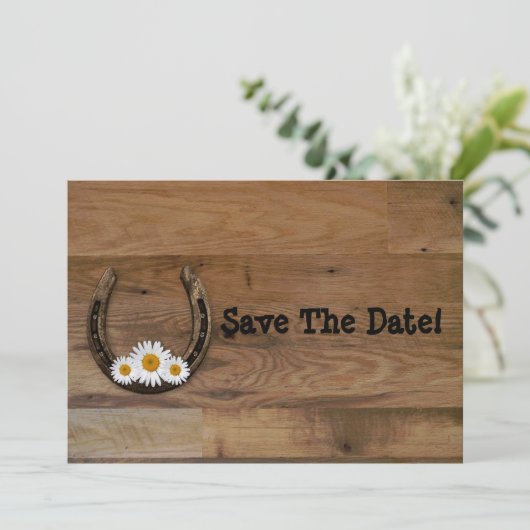 Hoefijzer Wedding opslaan Datum Save The Date (Staand voorkant)