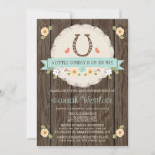HOEFIJZER WESTERNE BOY BABY SHOWER INVITATIE KAART (Voorkant)