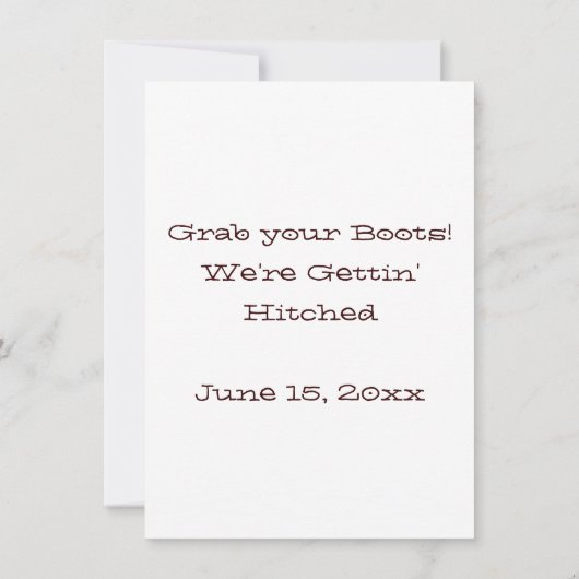 Hoefijzer Westerne huwelijksuitnodiging Barbed Wir Kaart (Achterkant)