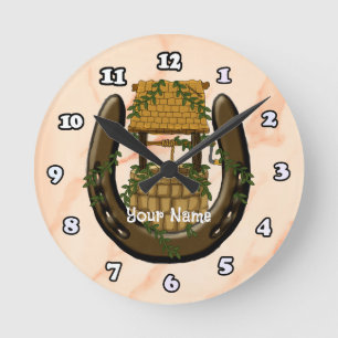 Hoefijzer Wishing Well Clock Ronde Klok