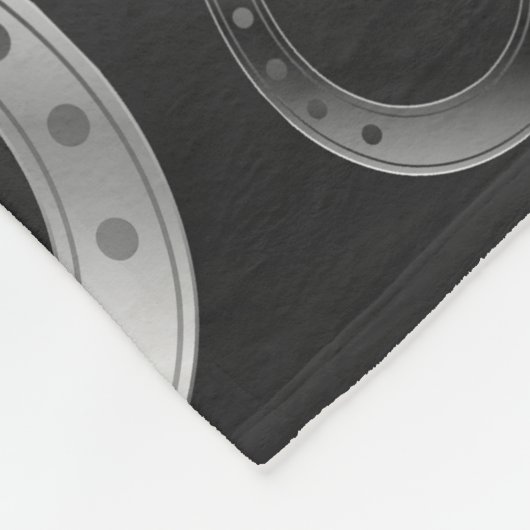 hoefijzer, zilver, patroongrijs, geluk, patroon, g fleece deken (Hoek)