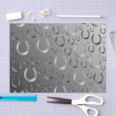 hoefijzer, zilver, patroongrijs, geluk, patroon, tissuepapier (Craft)