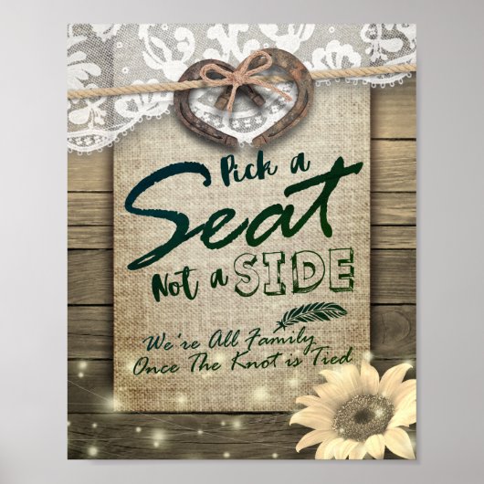 Hoefijzer Zonnebloem Een Zitplaats zonder zijband Poster (Voorkant)