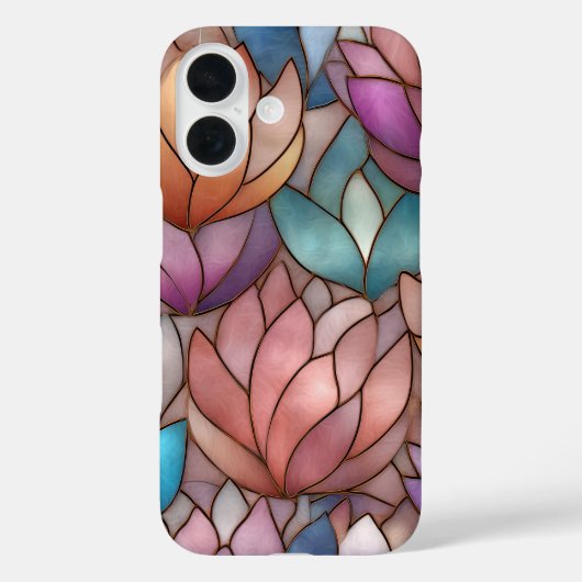 Hoefijzerglas-effect telefoonhoesje bloem mozaïek Case-Mate iPhone case (Achterkant)