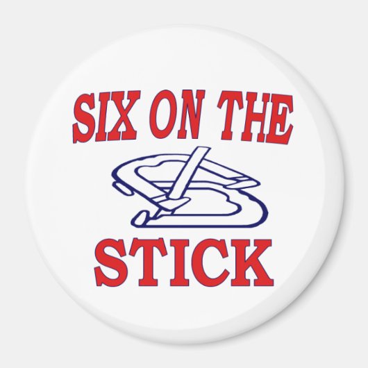 Hoefijzers 3" Magneet- Zes op de Stick Magneet (Voorkant)