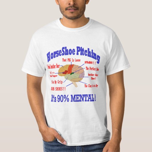 hoefijzers 90% Geestelijke waarde T-shirt (Voorkant)