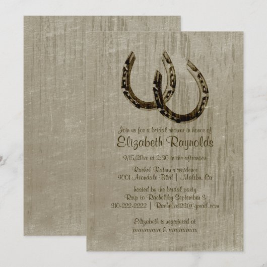  Hoefijzers Bridal Shower Invitations Kaart (Voorkant / Achterkant)