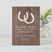 Hoefijzers bruiloft kaart (Staand voorkant)