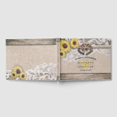 Hoefijzers Burlap Lace Sunflower Wedding Guestbook Gastenboek (Volledig)