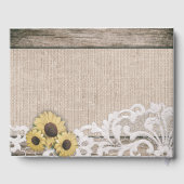 Hoefijzers Burlap Lace Sunflower Wedding Guestbook Gastenboek (Achterkant)