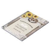 Hoefijzers Burlap Lace Sunflower Wedding Guestbook Notitieboek (Linkerzijde)
