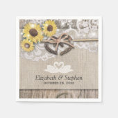 Hoefijzers Burlap Lace Sunflower Wedding Shower Servet (Voorkant)