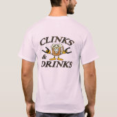 Hoefijzers "Clinks" Lange Amerikaanse kleding T-shirt (Achterkant)