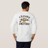 Hoefijzers "Clinks" Lange Amerikaanse kleding T-shirt (Achterkant volledig)
