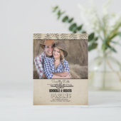 Hoefijzers Country Rustic Bewaar de datum Aankondigingskaart (Staand voorkant)