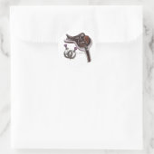 hoefijzers, distels en zadel ronde sticker (Tas)