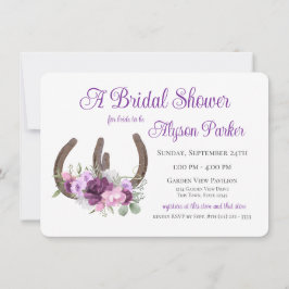 Hoefijzers en bloemen Barn Wood Vrijgezellenfeest Kaart