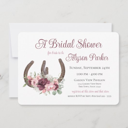 Hoefijzers en bloemen Vrijgezellenfeest van Barn W Kaart (Voorkant)