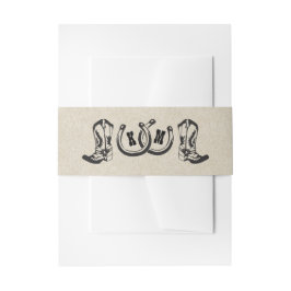 Hoefijzers en Cowboy Boots Country Wedding Uitnodigingen Wikkel