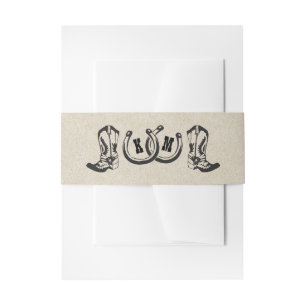 Hoefijzers en cowboy Boots country Wedding Uitnodigingen Wikkel