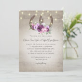 Hoefijzers en lammeren - Floral Barn Wood Uitnodig Kaart (Staand voorkant)