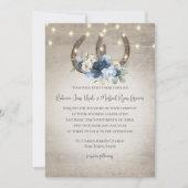 Hoefijzers en lammeren - Floral Barn Wood Uitnodig Kaart (Voorkant)