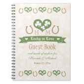 Hoefijzers en Shamrock Wedding Guest Book Notitieboek (Voorkant)