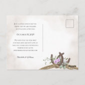 Hoefijzers en Touw Bloemen Save The Date Briefkaart (Achterkant)