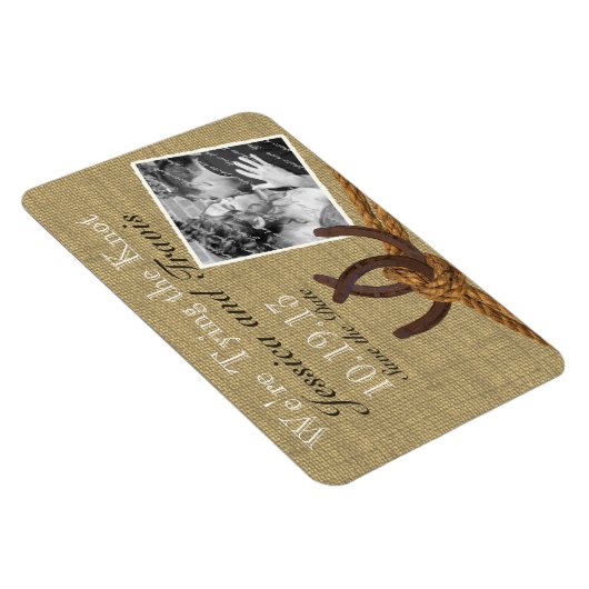 Hoefijzers en touw foto opslaan van de datum magneet (Rechterzijde)