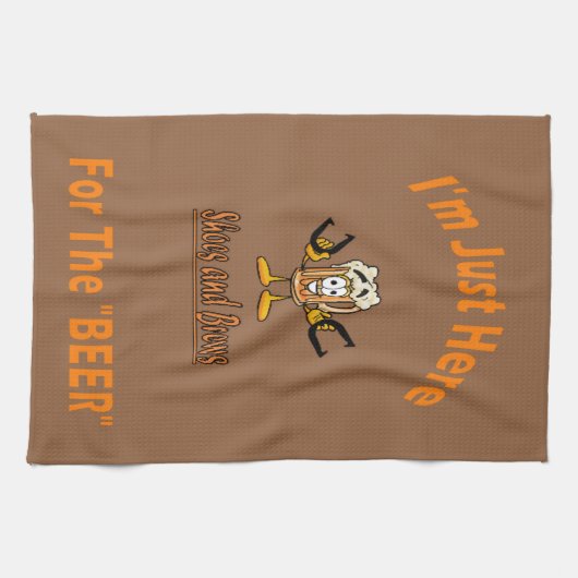 hoefijzers handdoek - Hier voor de bier (Horizontaal)