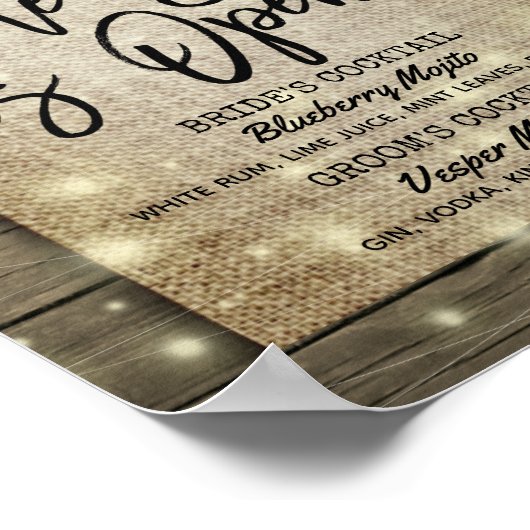 Hoefijzers Hout Weddenschap De balk is Open Drink  Poster (Hoek)