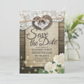Hoefijzers Hydrangea Country Weddenschap Save the  Save The Date (Staand voorkant)