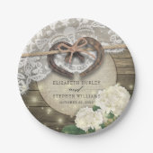 Hoefijzers Hydrangea Flowers Rustic Wedding Shower Papieren Bordje (Voorkant)
