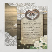 Hoefijzers Hydrangea Rustic Wood Rehearsal Dinner Kaart (Voorkant / Achterkant)