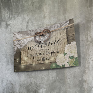 Hoefijzers Hydrangea Rustic Wood Weddenschap Welko Spandoek