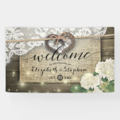 Hoefijzers Hydrangea Rustic Wood Weddenschap Welko Spandoek (Horizontaal)