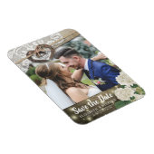 Hoefijzers hydrangea Wedding Save the Date Photo Magneet (Rechterzijde)