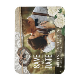 Hoefijzers hydrangea Wedding Save the Date Photo Magneet