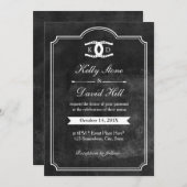 Hoefijzers Initialen Chalkboard Equine Weddenschap Kaart (Voorkant / Achterkant)