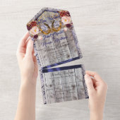 Hoefijzers, Lace en Wildbloemen Gettin' Hitched All In One Uitnodiging (Afscheurbaar)