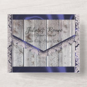 Hoefijzers, Lace en Wildbloemen Gettin' Hitched All In One Uitnodiging (Achterkant)