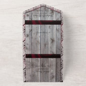 Hoefijzers & Lace Gettin' Hitched Wedding All In One Uitnodiging (Buitenkant)