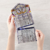 Hoefijzers & Lace Gettin' Hitched Wedding All In One Uitnodiging (Afscheurbaar)