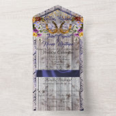 Hoefijzers & Lace Gettin' Hitched Wedding All In One Uitnodiging (Binnen)