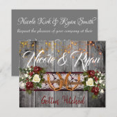 Hoefijzers & Lace Gettin' Hitched Wedding Invite (Voorkant / Achterkant)