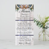 Hoefijzers, Lint & Kant - Blue Wedding Menu (Staand voorkant)