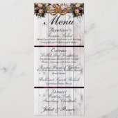 Hoefijzers, lint & kant - Paarse bruiloft Menu (Voorkant)