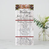 Hoefijzers, Lint & Kant - Rode bruiloft Programmakaart (Staand voorkant)