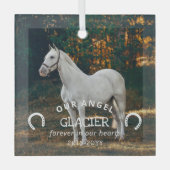 Hoefijzers Onze engelenfoto Paard Memorial Glas Ornament (Voorkant)